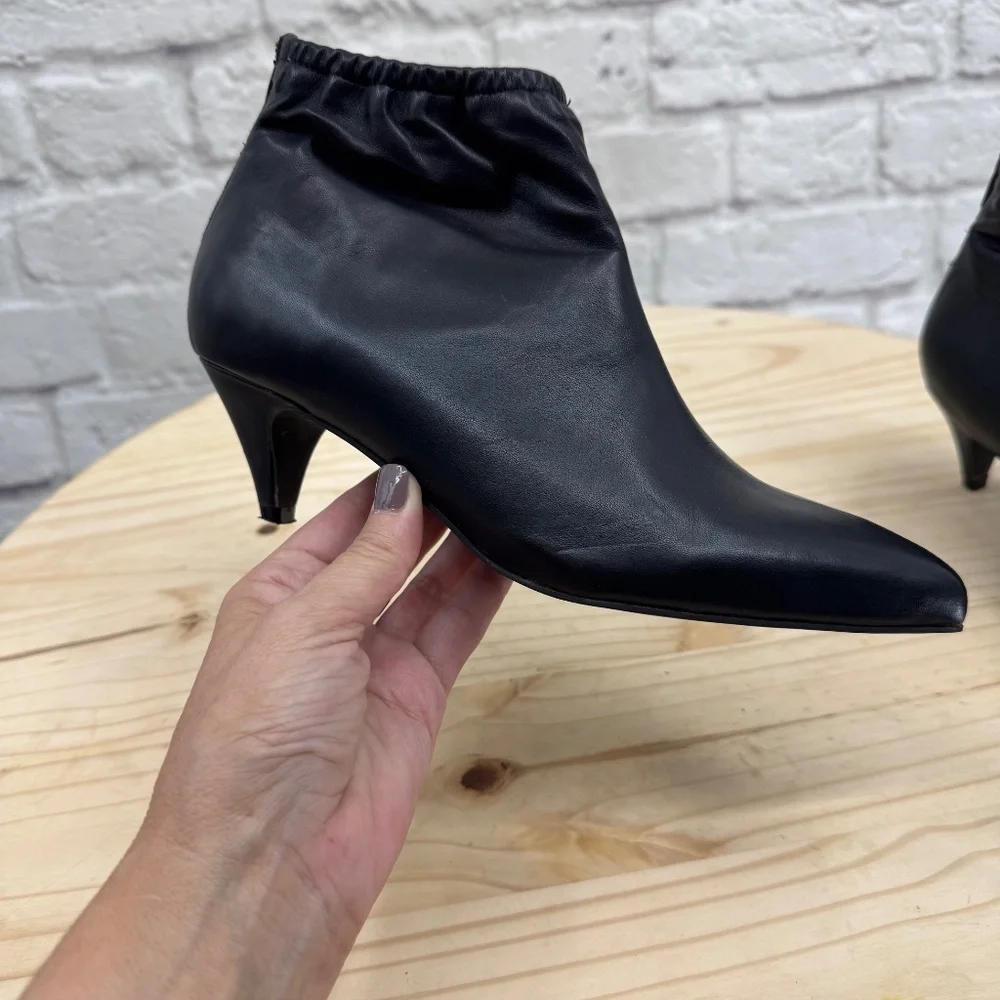 JEFFREY CAMPBELL Women's Black Zosia Kitten Heel Booties Elastic Ankle Sz 7.5 - Picture 2 of 15